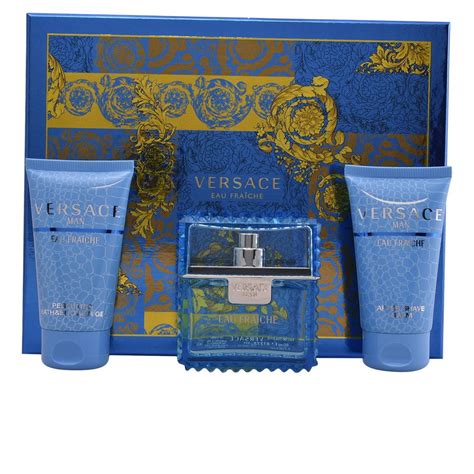 versace man eau fraiche 3-piece gift set|versace cologne gift set men.